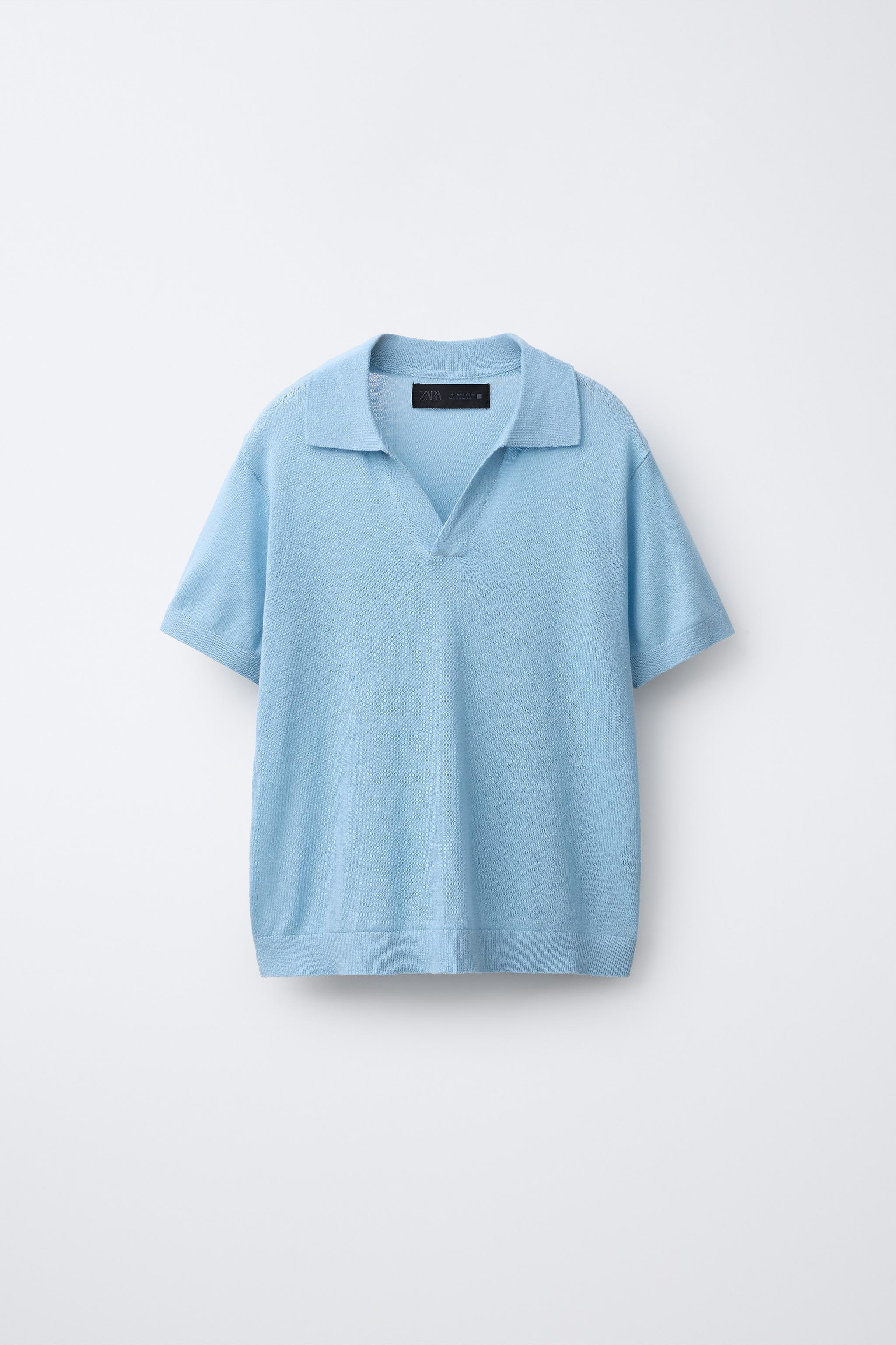 PLAIN LINEN COTTON BLEND POLO SHIRT